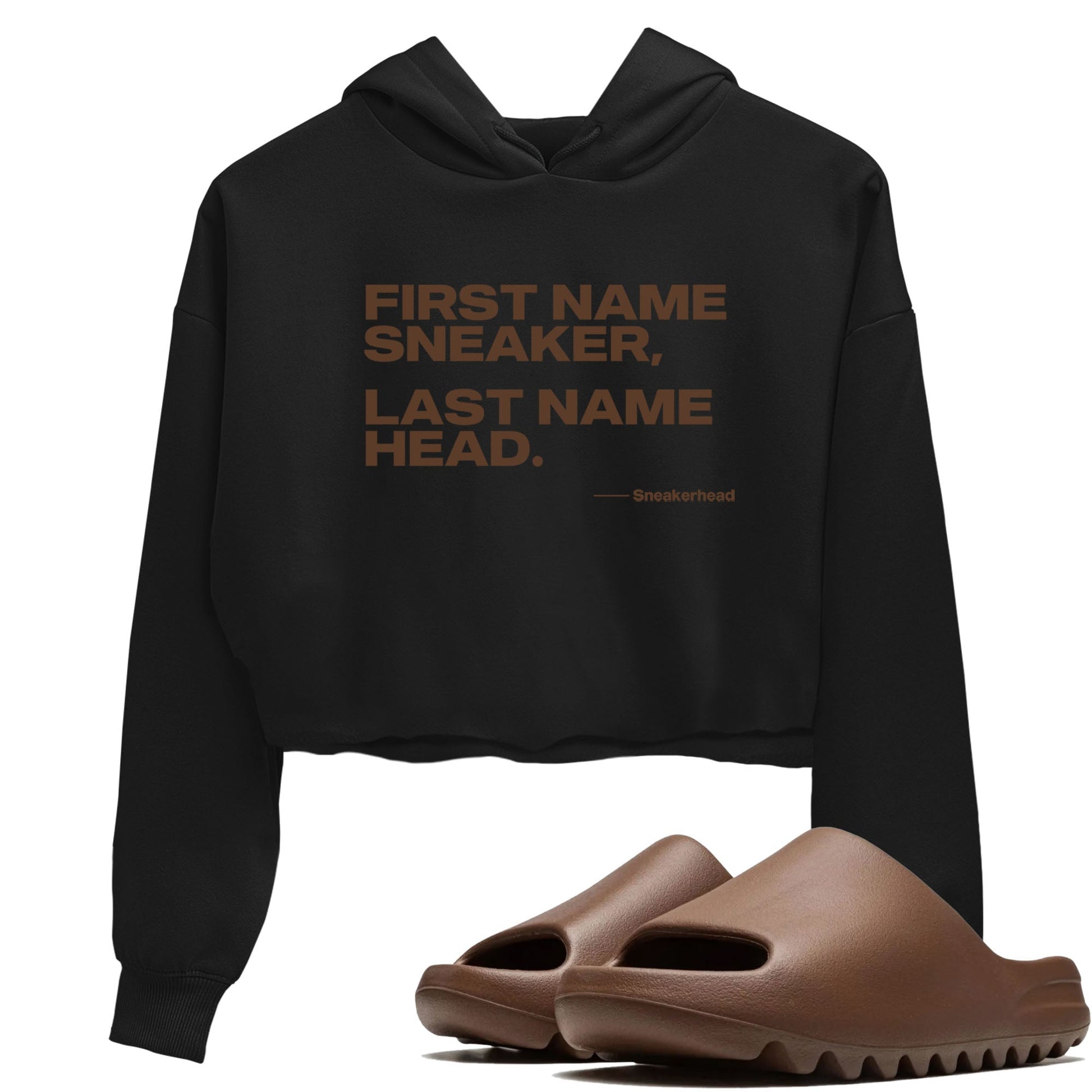 Yeezy Slide Flax shirts to match jordans My Name Is Sneakerhead sneaker match tees Yeezy Slide Flax SNRT Sneaker Tees streetwear brand Black 1 crop tee
