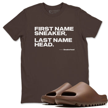 Yeezy Slide Flax shirts to match jordans My Name Is Sneakerhead sneaker match tees Yeezy Slide Flax SNRT Sneaker Tees streetwear brand Dark Chocolate 1 unisex cotton tee