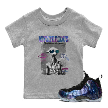 Foams One Galaxy shirts to match jordans Mysterious Dude best t shirts to wear with jordans Air Foamposite One Galaxy match shoes to clothes SNRT Sneaker Tees Youth Baby Heather Grey 1 tee