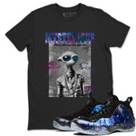 Foams One Galaxy shirts to match jordans Mysterious Dude best t shirts to wear with jordans Air Foamposite One Galaxy match shoes to clothes SNRT Sneaker Tees unisex cotton Black 1 shirts