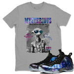 Foams One Galaxy shirts to match jordans Mysterious Dude best t shirts to wear with jordans Air Foamposite One Galaxy match shoes to clothes SNRT Sneaker Tees unisex cotton Heather Grey 1 shirts