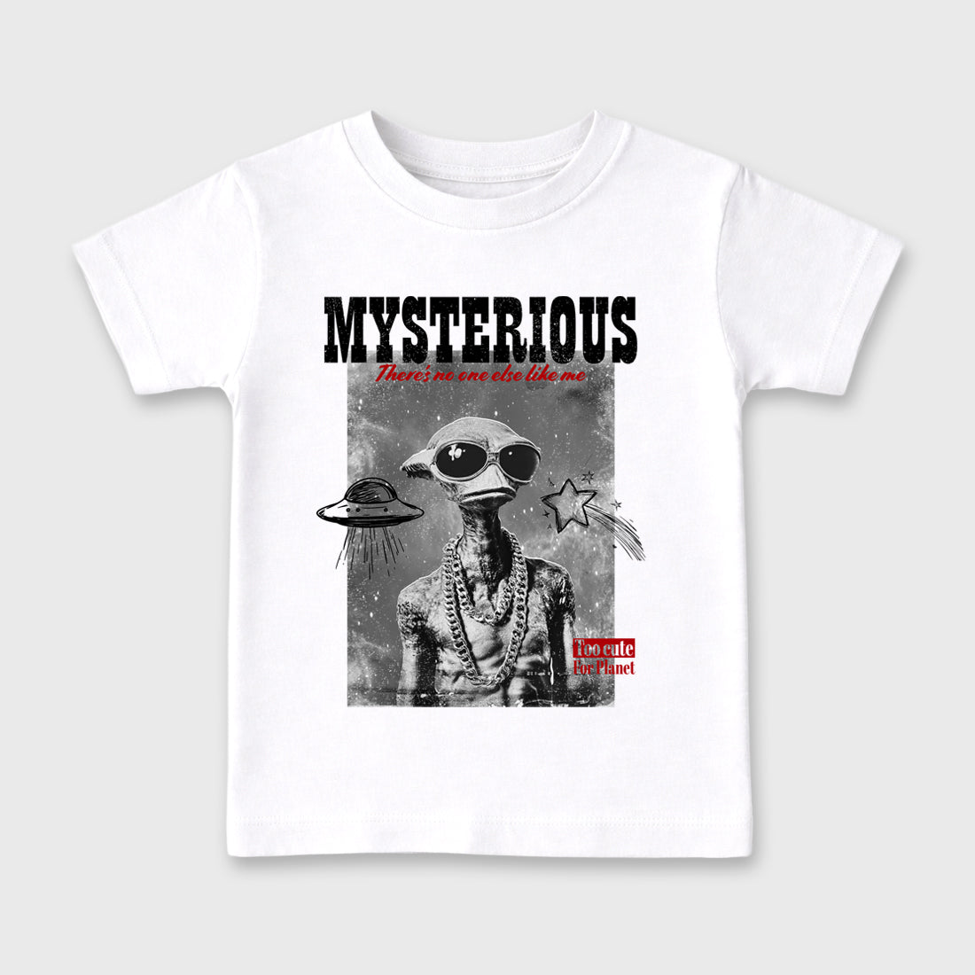 Mysterious Dude Baby & Kids Graphic T-Shirt featuring original artwork designed to match the Air Jordan 9 True Red. White 2 Kids Graphic Tee.