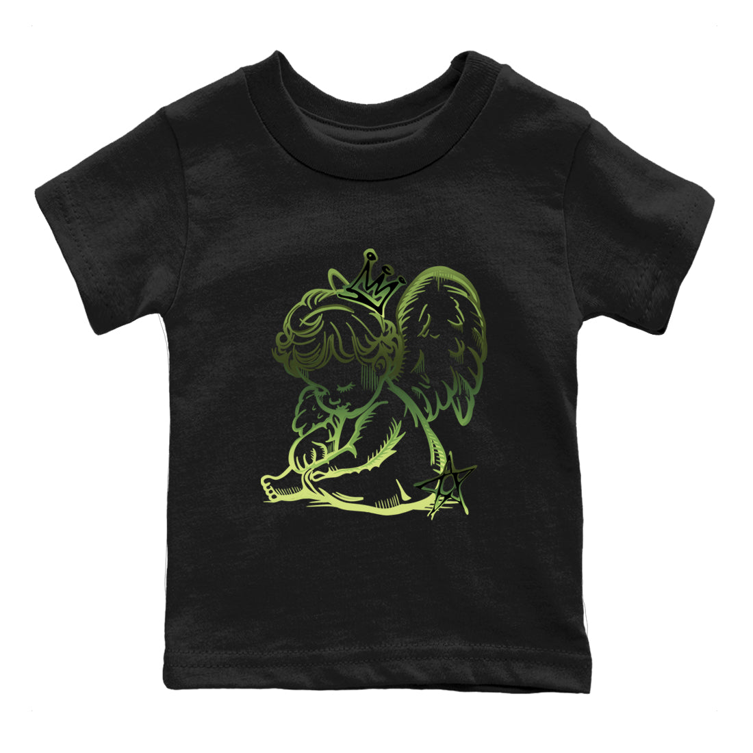 Sneaker match tees – Sneaker Tees To Match Air Foamposite One Pine Green Shoes – Neon Angel Kids T-Shirt Black 2