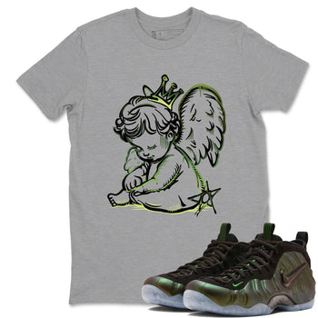 Sneaker match tees – Sneaker Tees To Match Air Foamposite One Pine Green Shoes – Neon Angel Tee Heather Grey 1