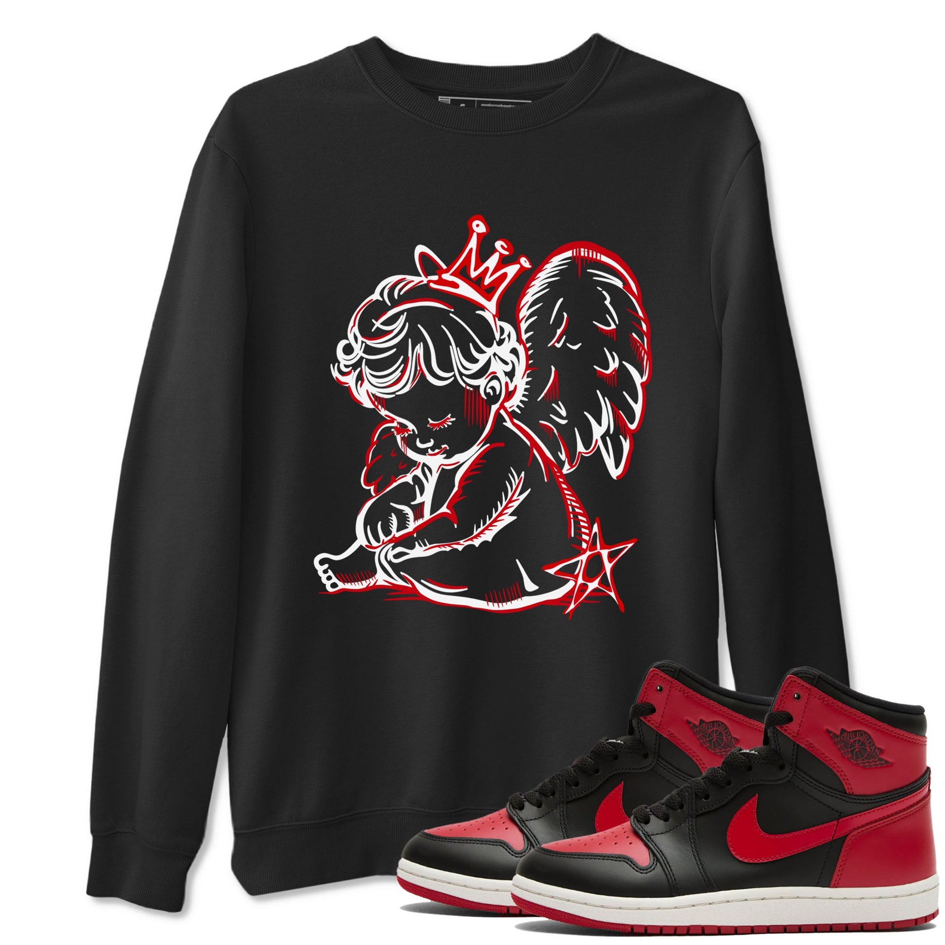1s '85 Bred shirts to match jordans Neon Angel best t shirts to wear with jordans AJ1 Retro High OG '85 Bred match shoes to clothes SNRT Sneaker Tees unisex cotton Black 1 shirts