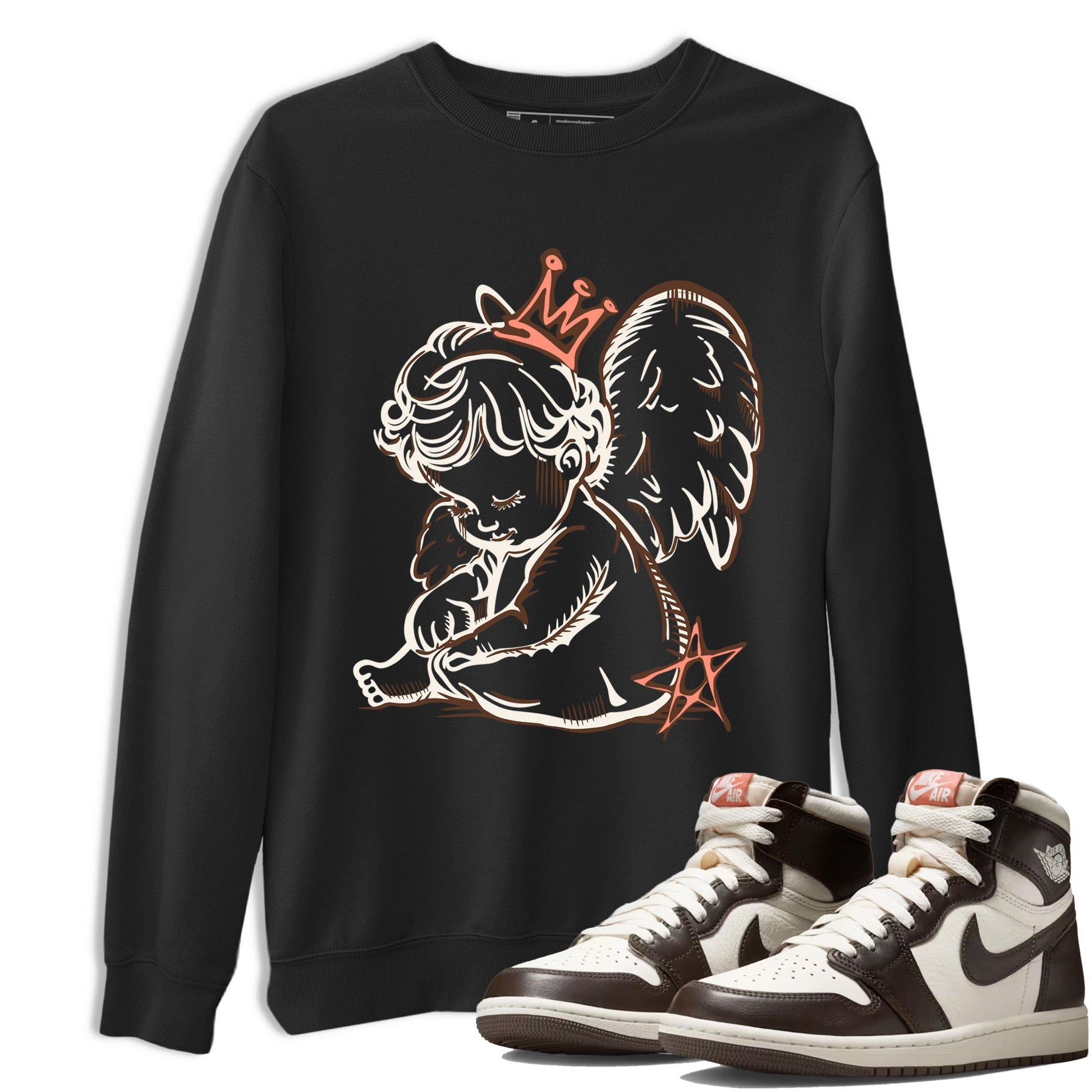 Sneaker match tees – Sneaker Tees To Match Air Jordan 1 Baroque Brown Shoes – Neon Angel Tee Black 1