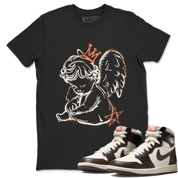 Sneaker match tees – Sneaker Tees To Match Air Jordan 1 Baroque Brown Shoes – Neon Angel Tee Black 1