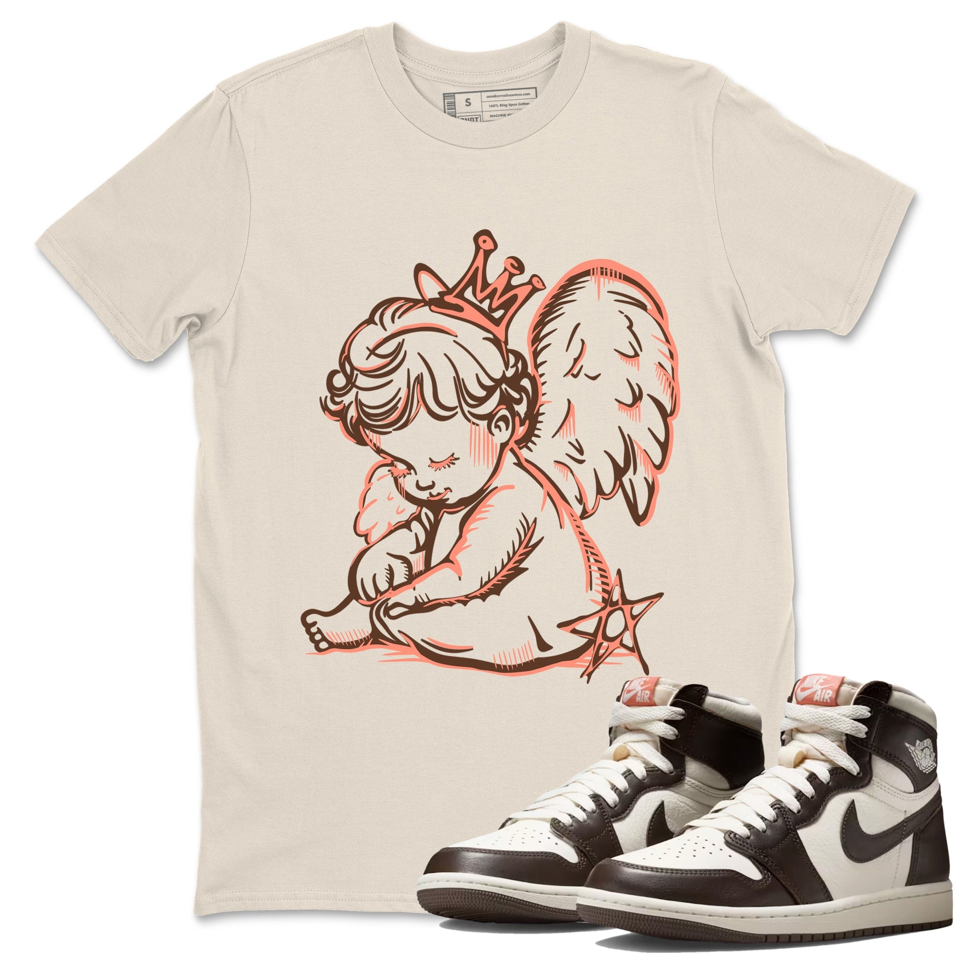 Sneaker match tees – Sneaker Tees To Match Air Jordan 1 Baroque Brown Shoes – Neon Angel Tee Natural 1