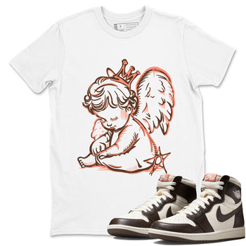 Sneaker match tees – Sneaker Tees To Match Air Jordan 1 Baroque Brown Shoes – Neon Angel Tee White 1