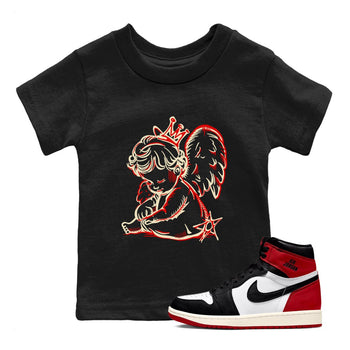 1s Black Toe Reimagined shirts to match jordans Neon Angel best t shirts to wear with jordans AJ1 High OG Black Toe Reimagined match shoes to clothes SNRT Sneaker Tees Youth Baby Black 1 tee