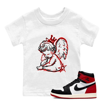 1s Black Toe Reimagined shirts to match jordans Neon Angel best t shirts to wear with jordans AJ1 High OG Black Toe Reimagined match shoes to clothes SNRT Sneaker Tees Youth Baby White 1 tee