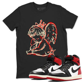 1s Black Toe Reimagined shirts to match jordans Neon Angel best t shirts to wear with jordans AJ1 High OG Black Toe Reimagined match shoes to clothes SNRT Sneaker Tees unisex cotton Black 1 shirts