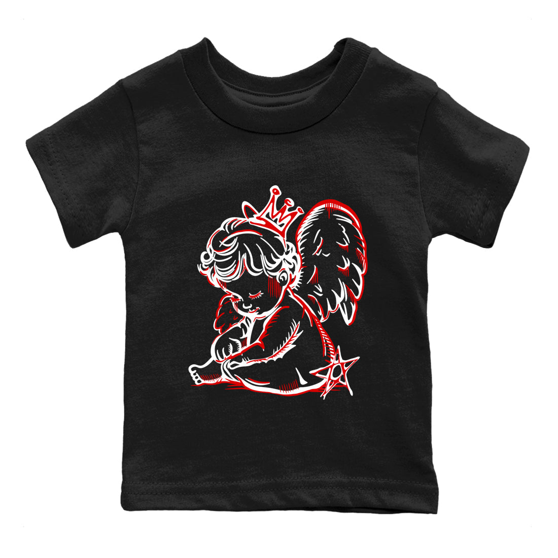 Best Sneakerfit graphic tee – Sneaker Tees To Match Air Jordan 1 Low Chicago Sneakers – Neon Angel Kids T-Shirt Black 2