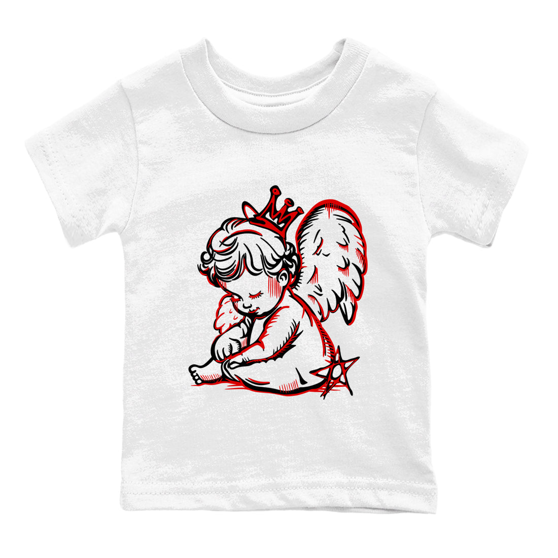 Best Sneakerfit graphic tee – Sneaker Tees To Match Air Jordan 1 Low Chicago Sneakers – Neon Angel Kids T-Shirt White 2