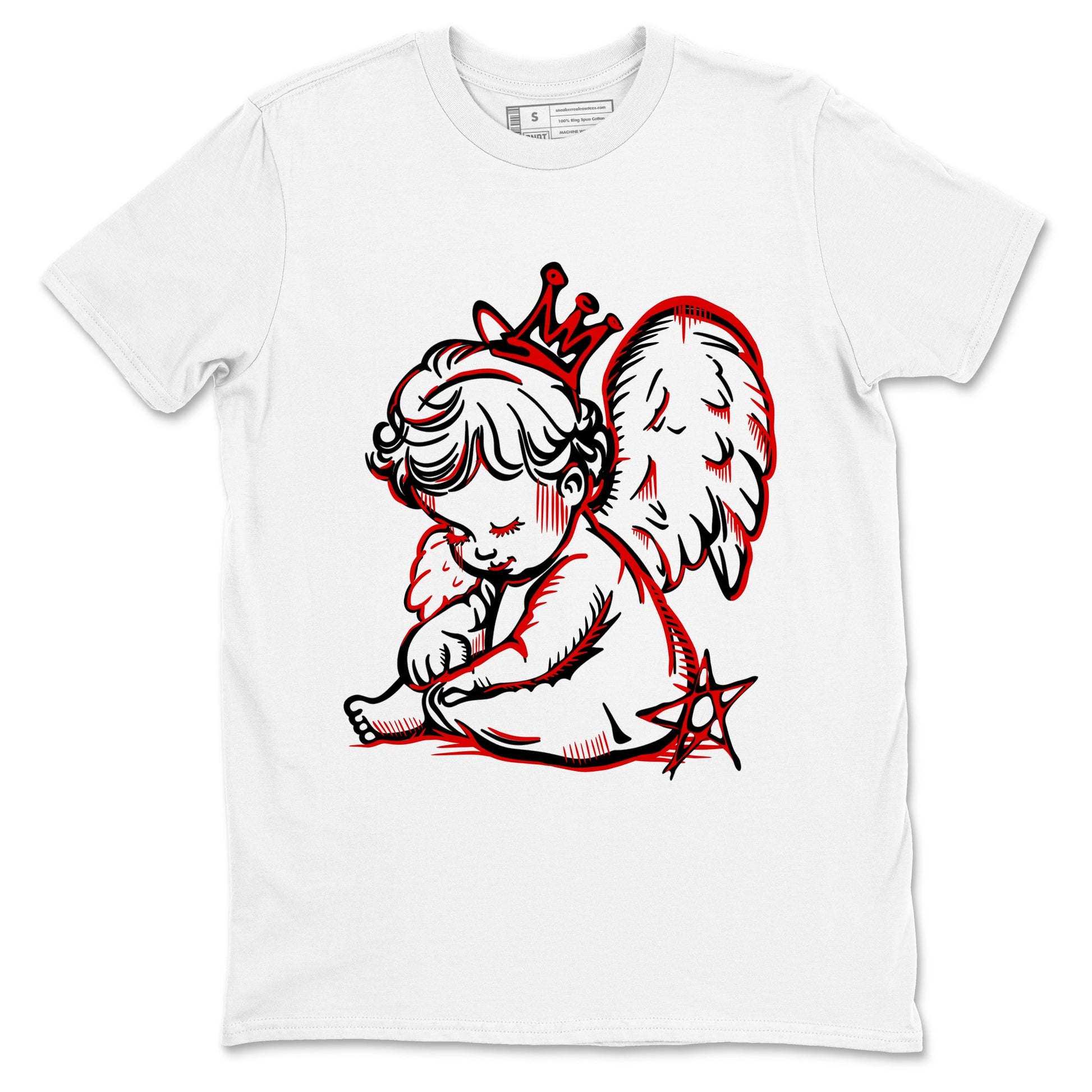 Best Sneakerfit graphic tee – Sneaker Tees To Match Air Jordan 1 Low Chicago Sneakers – Neon Angel Tee White 2