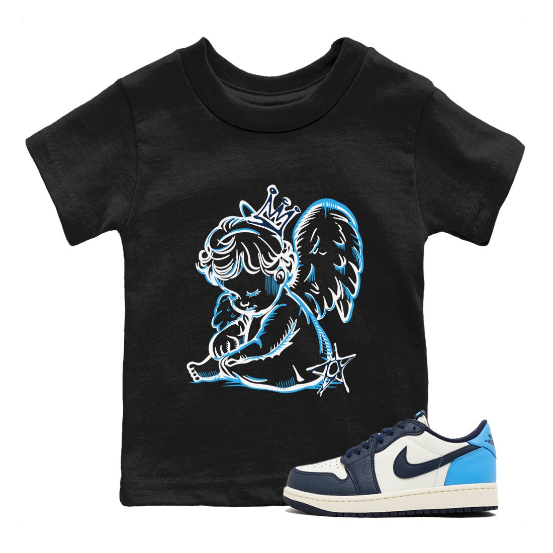 1s Obsidian shirts to match jordans Neon Angel shirts to match Jordans AJ1 Retro Low OG Obsidian match shoes to clothes SNRT Sneaker Tees Youth Baby Black 1 tee