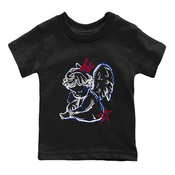 1s Rare Air shirts to match jordans Neon Angel sneaker match tees Air Jordan 1 High OG Rare Air Deep Royal Blue match shoes to clothes SNRT Sneaker Tees Youth Baby Black 2 tee
