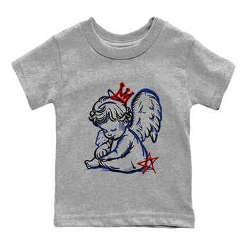 1s Rare Air shirts to match jordans Neon Angel sneaker match tees Air Jordan 1 High OG Rare Air Deep Royal Blue match shoes to clothes SNRT Sneaker Tees Youth Baby Heather Grey 2 tee