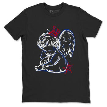 1s Rare Air shirts to match jordans Neon Angel sneaker match tees Air Jordan 1 High OG Rare Air Deep Royal Blue match shoes to clothes SNRT Sneaker Tees unisex cotton Black 2 shirts