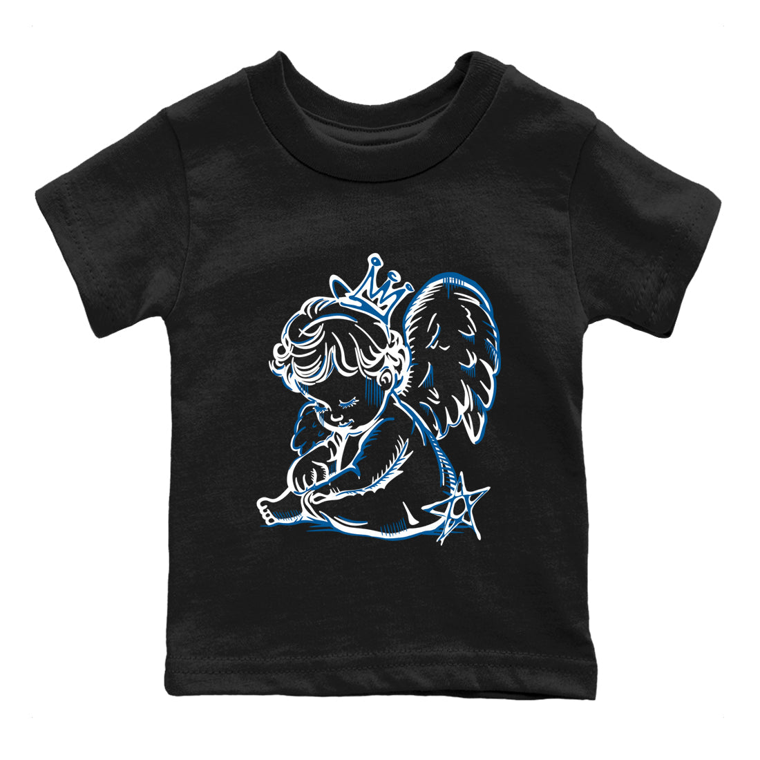 Sneaker match tees – Sneaker Tees To Match Air Jordan 1 Travis Scott Fragment Shoes – Neon Angel Kids T-Shirt Black 2