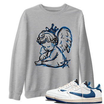 Sneaker match tees – Sneaker Tees To Match Air Jordan 1 Travis Scott Fragment Shoes – Neon Angel Tee Heather Grey 1