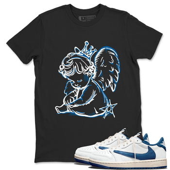 Sneaker match tees – Sneaker Tees To Match Air Jordan 1 Travis Scott Fragment Shoes – Neon Angel Tee Black 1