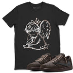 1s Travis Scott Velvet Brown shirts to match jordans Neon Angel best t shirts to wear with jordans Travis Scott x Air Jordan 1 Low OG Velvet Brown match shoes to clothes SNRT Sneaker Tees unisex cotton Black 1 shirts