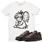 1s Travis Scott Velvet Brown shirts to match jordans Neon Angel best t shirts to wear with jordans Travis Scott x Air Jordan 1 Low OG Velvet Brown match shoes to clothes SNRT Sneaker Tees unisex cotton White 1 shirts