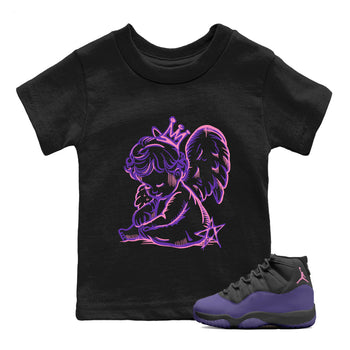 Sneaker match tees – Sneaker Tees To Match Air Jordan 11 Canyon Purple Shoes – Neon Angel Kids T-Shirt Black 1