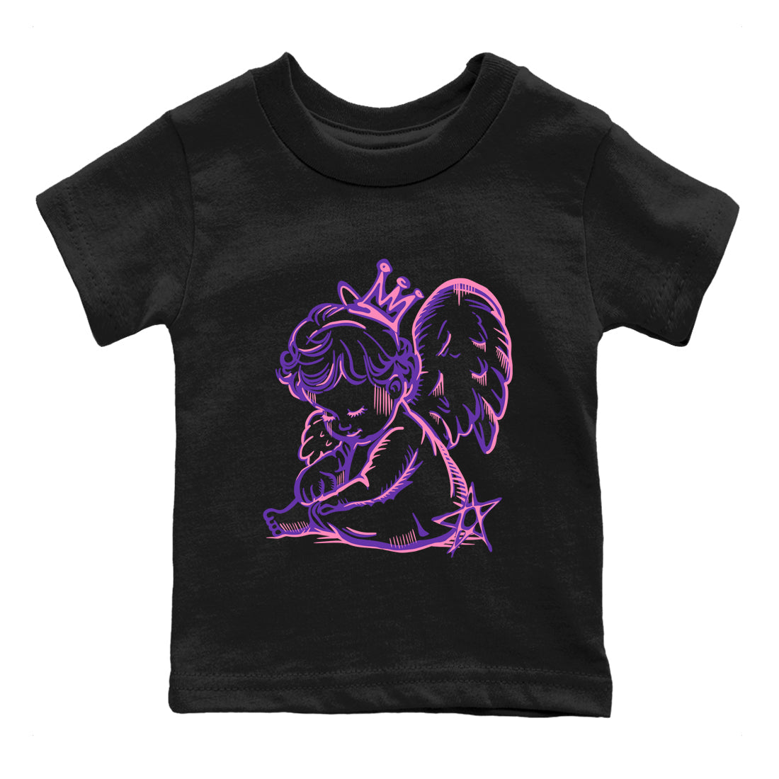 Sneaker match tees – Sneaker Tees To Match Air Jordan 11 Canyon Purple Shoes – Neon Angel Kids T-Shirt Black 2