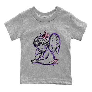 Sneaker match tees – Sneaker Tees To Match Air Jordan 11 Canyon Purple Shoes – Neon Angel Kids T-Shirt Heather Grey 2
