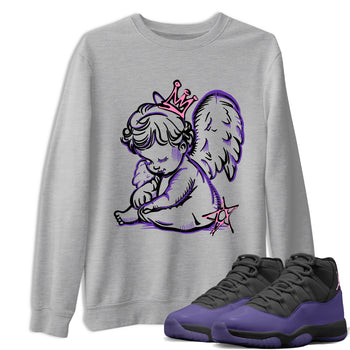 Sneaker match tees – Sneaker Tees To Match Air Jordan 11 Canyon Purple Shoes – Neon Angel Tee Heather Grey 1
