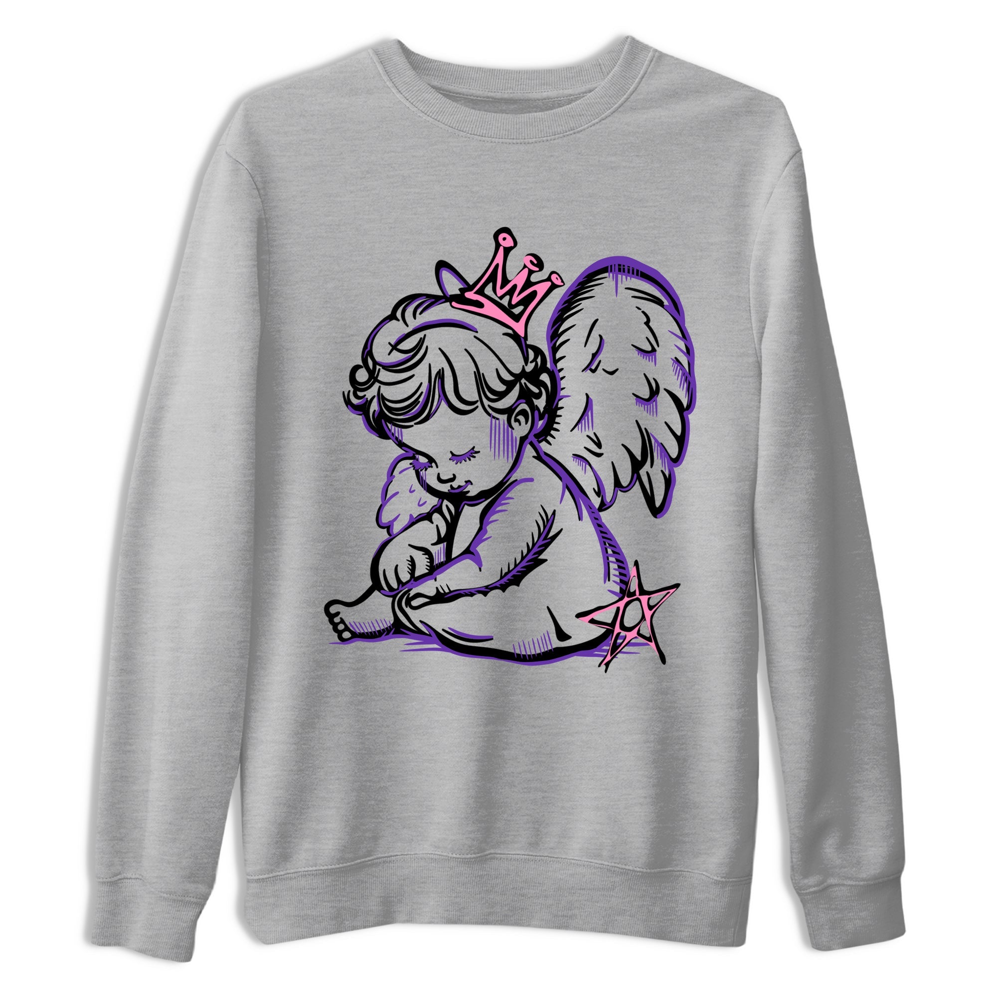 Sneaker match tees – Sneaker Tees To Match Air Jordan 11 Canyon Purple Shoes – Neon Angel Tee Heather Grey 2