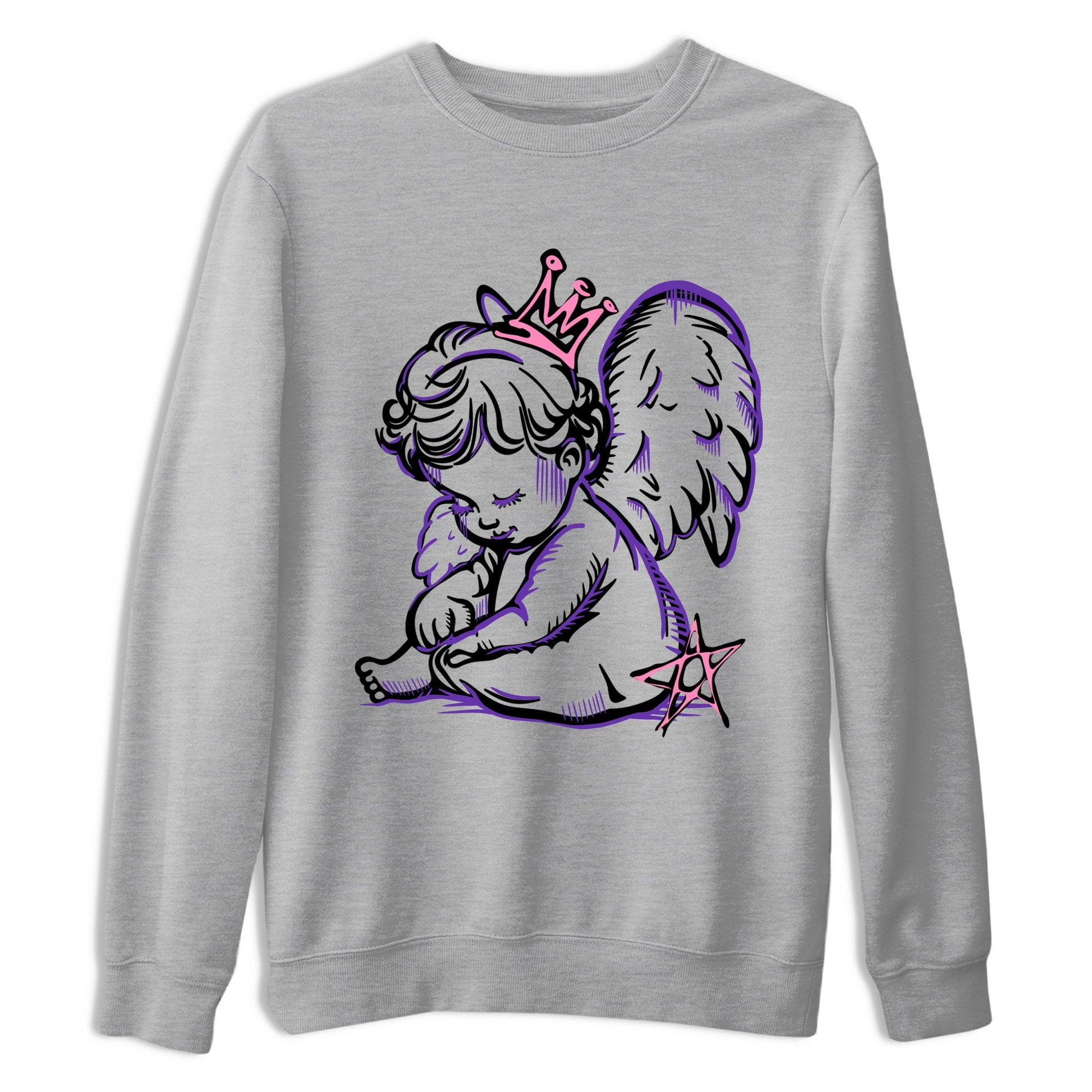 Sneaker match tees – Sneaker Tees To Match Air Jordan 11 Canyon Purple Shoes – Neon Angel Tee Heather Grey 2