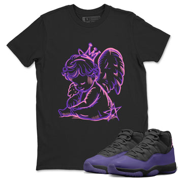 Sneaker match tees – Sneaker Tees To Match Air Jordan 11 Canyon Purple Shoes – Neon Angel Tee Black 1