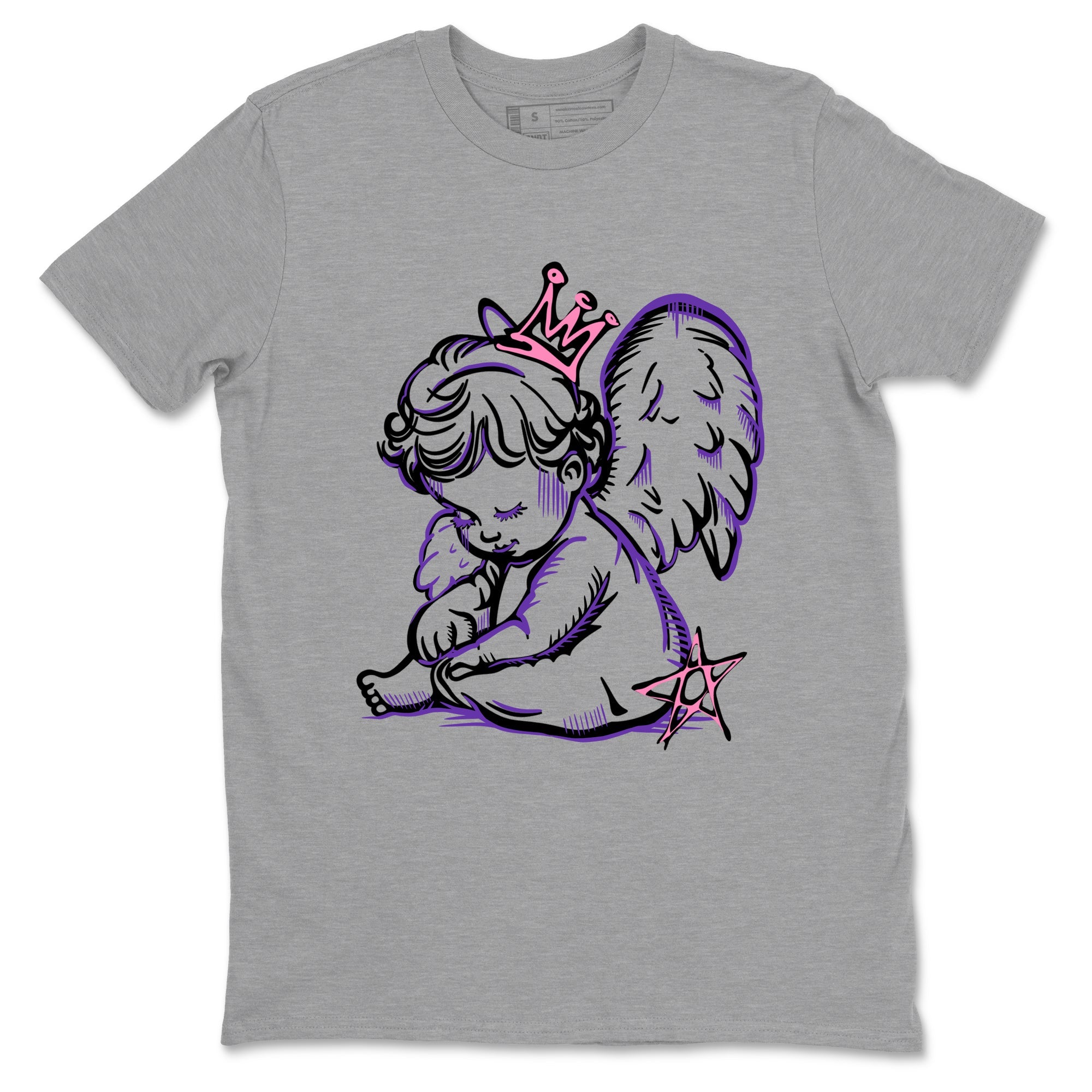 Sneaker match tees – Sneaker Tees To Match Air Jordan 11 Canyon Purple Shoes – Neon Angel Tee Heather Grey 2