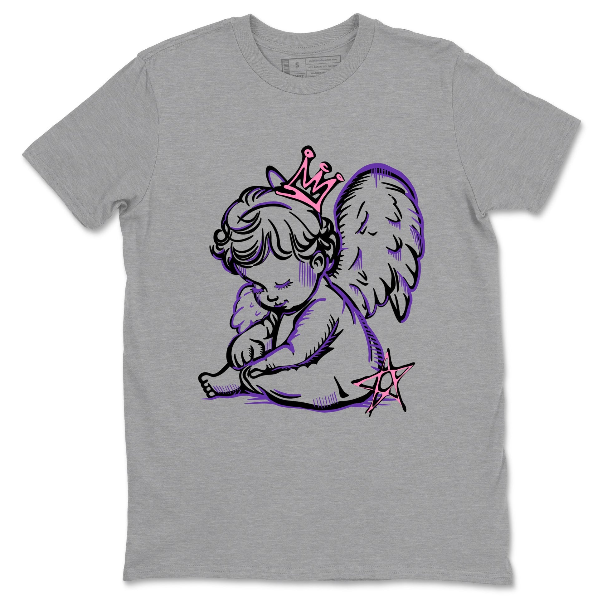 Sneaker match tees – Sneaker Tees To Match Air Jordan 11 Canyon Purple Shoes – Neon Angel Tee Heather Grey 2