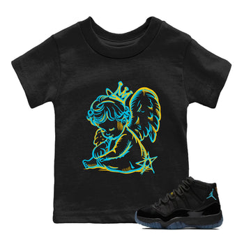 Sneaker Threads – Sneaker Tees To Match Air Jordan 11 Retro Gamma – Neon Angel Youth Graphic Tee Black 1. Perfect for Jordan releases 2025 colorways.