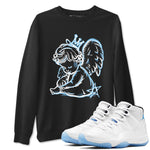 11s Legend Blue shirts to match jordans Neon Angel best t shirts to wear with jordans AJ11 Retro Legend Blue match shoes to clothes SNRT Sneaker Tees unisex cotton Black 1 shirts