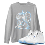 11s Legend Blue shirts to match jordans Neon Angel best t shirts to wear with jordans AJ11 Retro Legend Blue match shoes to clothes SNRT Sneaker Tees unisex cotton Heather Grey 1 shirts