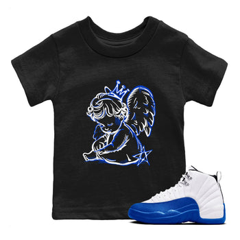 12s Blueberry shirts to match jordans Neon Angel best t shirts to wear with jordans AJ12 White and Game Royal match shoes to clothes SNRT Sneaker Tees Youth Baby Black 1 tee