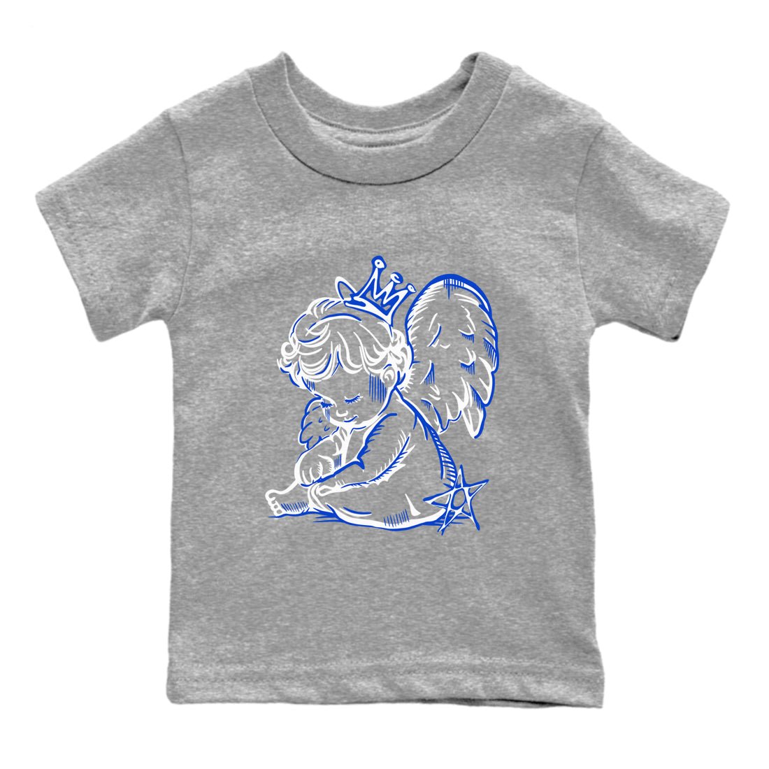 12s Blueberry shirts to match jordans Neon Angel best t shirts to wear with jordans AJ12 White and Game Royal match shoes to clothes SNRT Sneaker Tees Youth Baby Heather Grey 2 tee