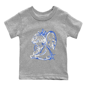 12s Blueberry shirts to match jordans Neon Angel best t shirts to wear with jordans AJ12 White and Game Royal match shoes to clothes SNRT Sneaker Tees Youth Baby Heather Grey 2 tee