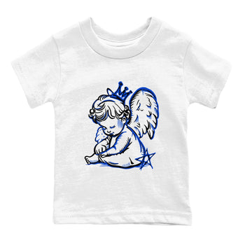 12s Blueberry shirts to match jordans Neon Angel best t shirts to wear with jordans AJ12 White and Game Royal match shoes to clothes SNRT Sneaker Tees Youth Baby White 2 tee