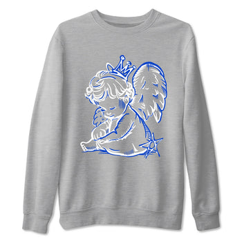 12s Blueberry shirts to match jordans Neon Angel best t shirts to wear with jordans AJ12 White and Game Royal match shoes to clothes SNRT Sneaker Tees unisex cotton Heather Grey 2 shirts