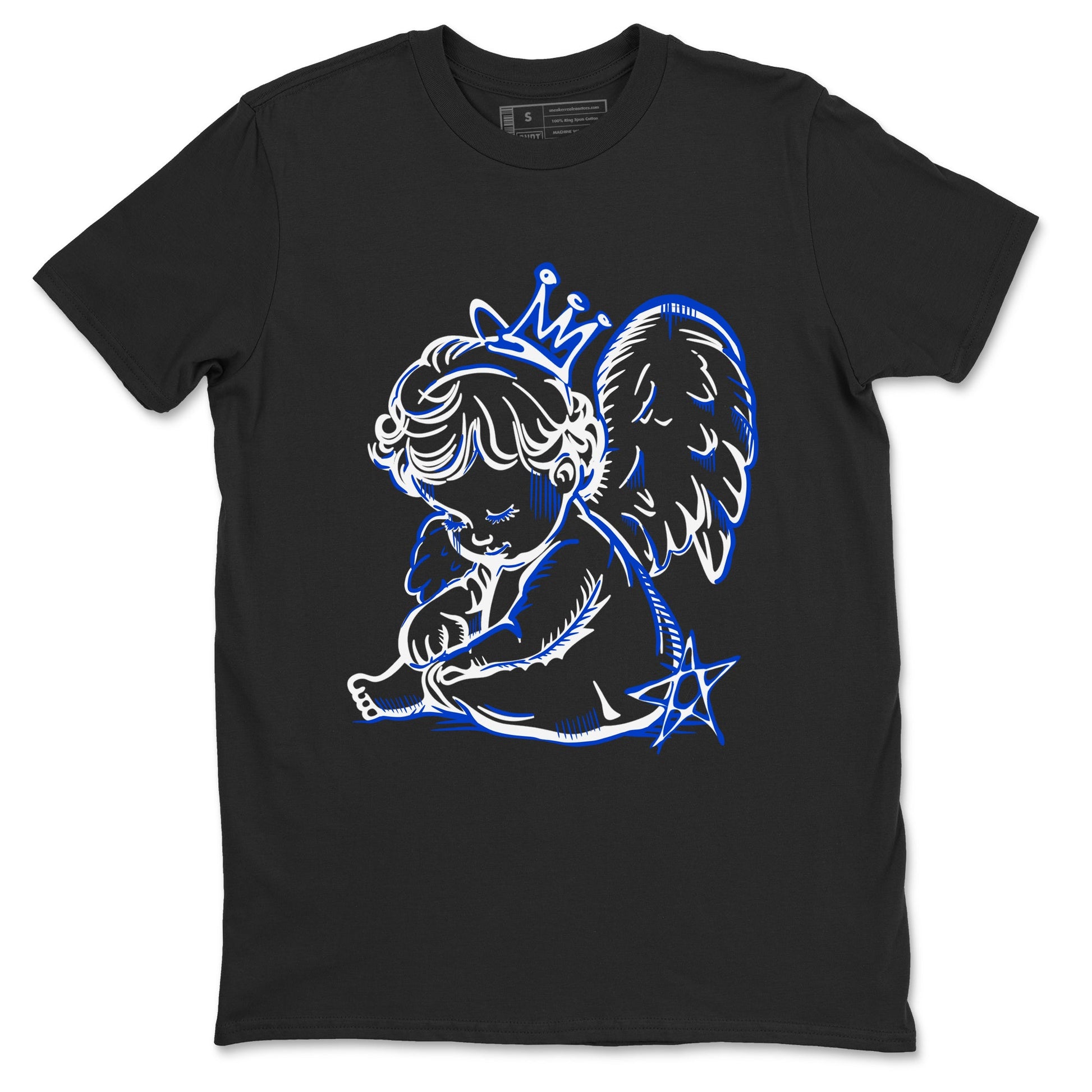 12s Blueberry shirts to match jordans Neon Angel best t shirts to wear with jordans AJ12 White and Game Royal match shoes to clothes SNRT Sneaker Tees unisex cotton Black 2 shirts