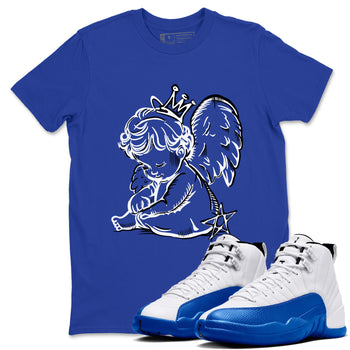 12s Blueberry shirts to match jordans Neon Angel best t shirts to wear with jordans AJ12 White and Game Royal match shoes to clothes SNRT Sneaker Tees unisex cotton Royal Blue 1 shirts