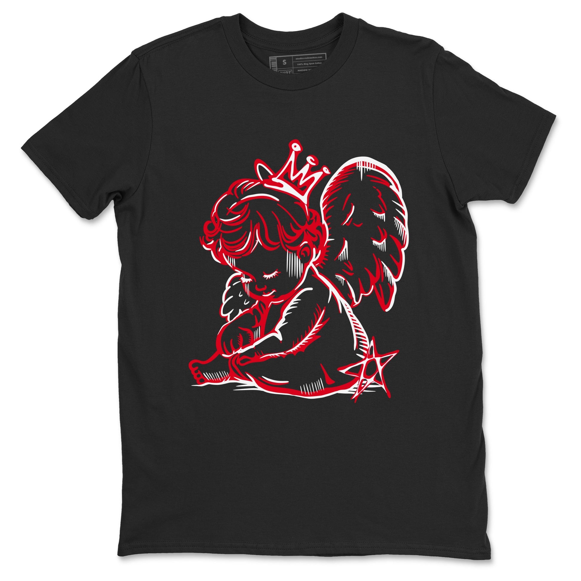 Air Jordan 12 Flu Game shirts to match jordans Neon Angel sneaker match tees Air Jordan 12 Flu Game match shoes to clothes SNRT Sneaker Tees unisex cotton Black 2 shirts