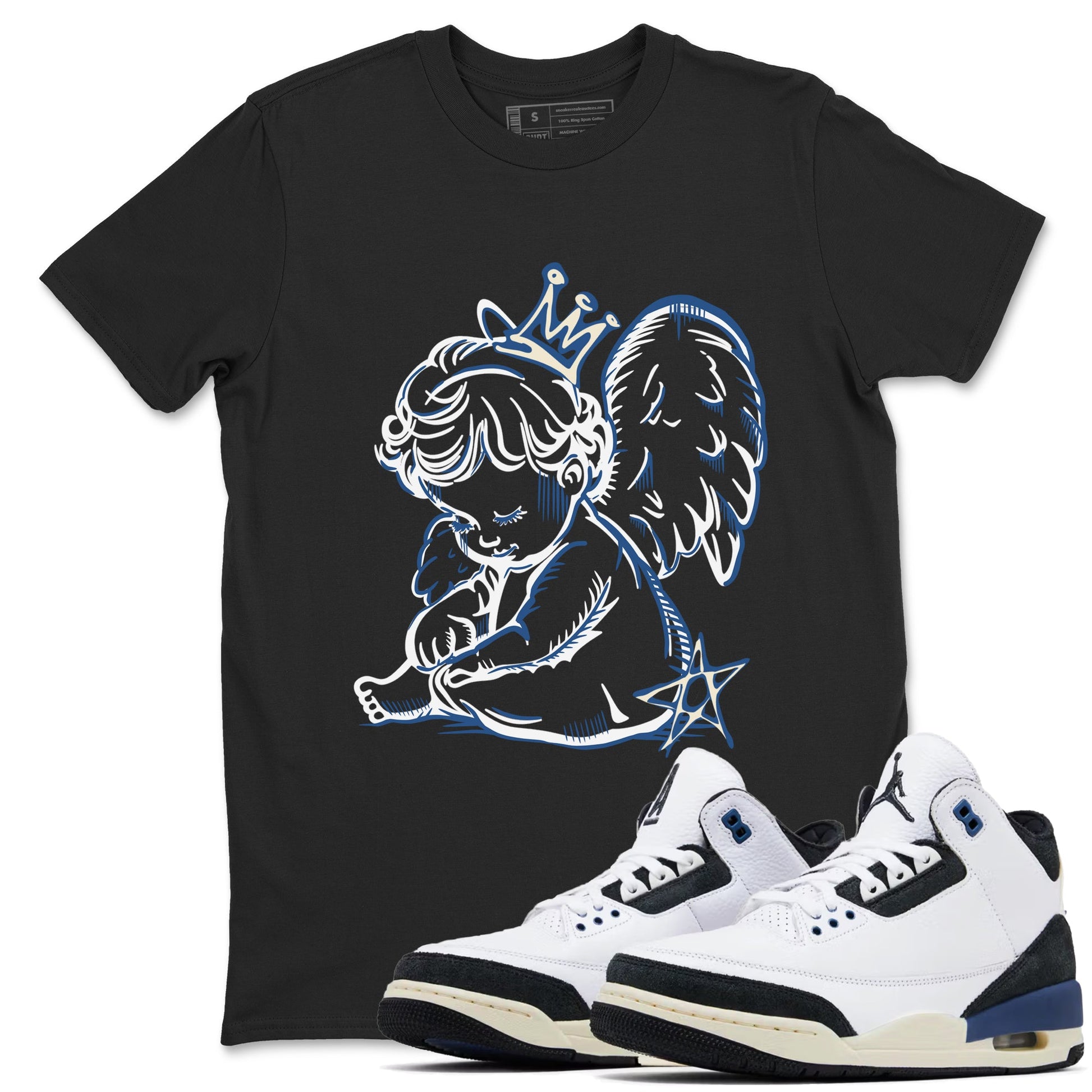 3s For The Love to match jordans Neon Angel sneaker match tees A Ma Maniere For The Love match shoes to clothes SNRT Sneaker Tees unisex cotton Black 1 shirts