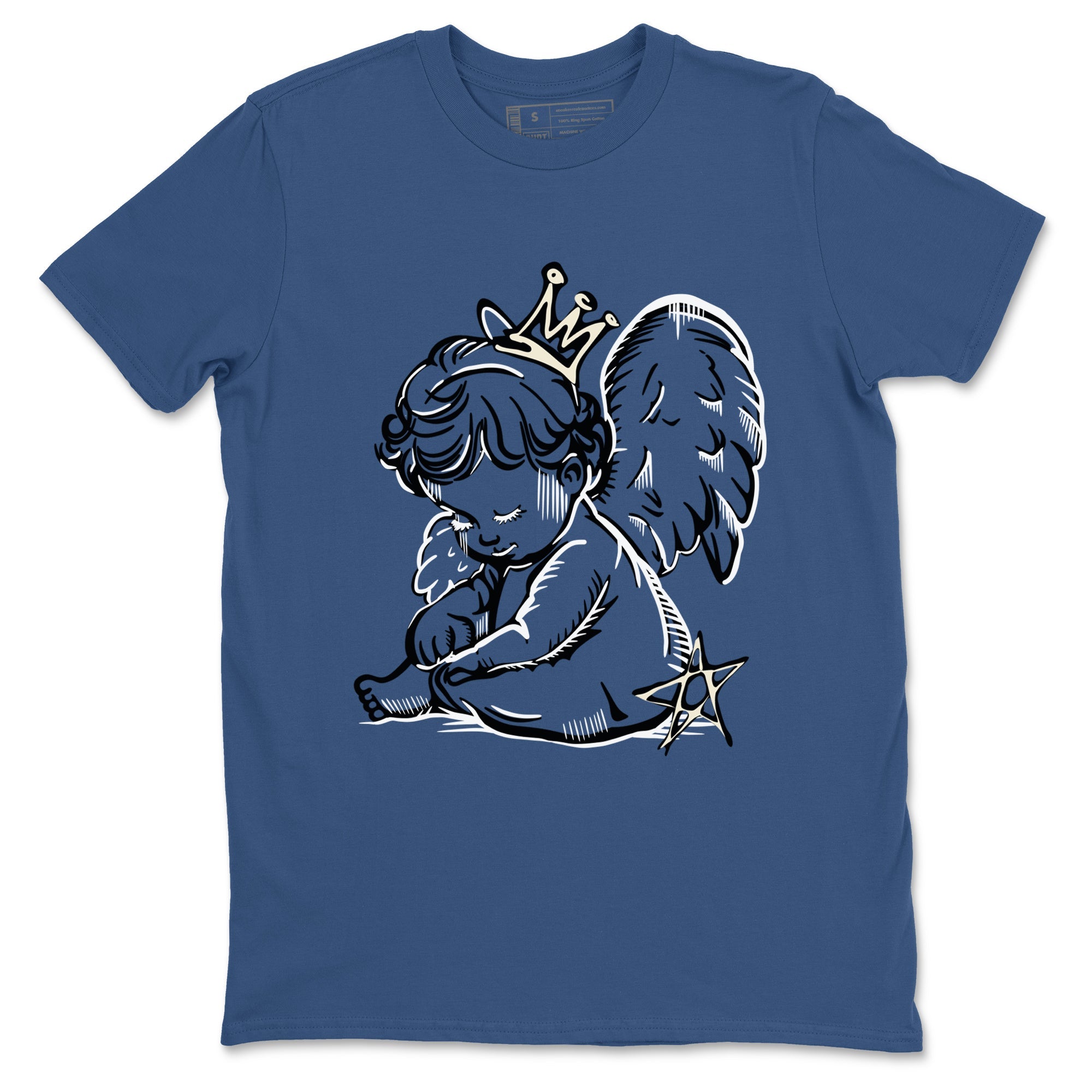 3s For The Love to match jordans Neon Angel sneaker match tees A Ma Maniere For The Love match shoes to clothes SNRT Sneaker Tees unisex cotton Denim Blue 2 shirts